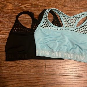 2 pink sports bras